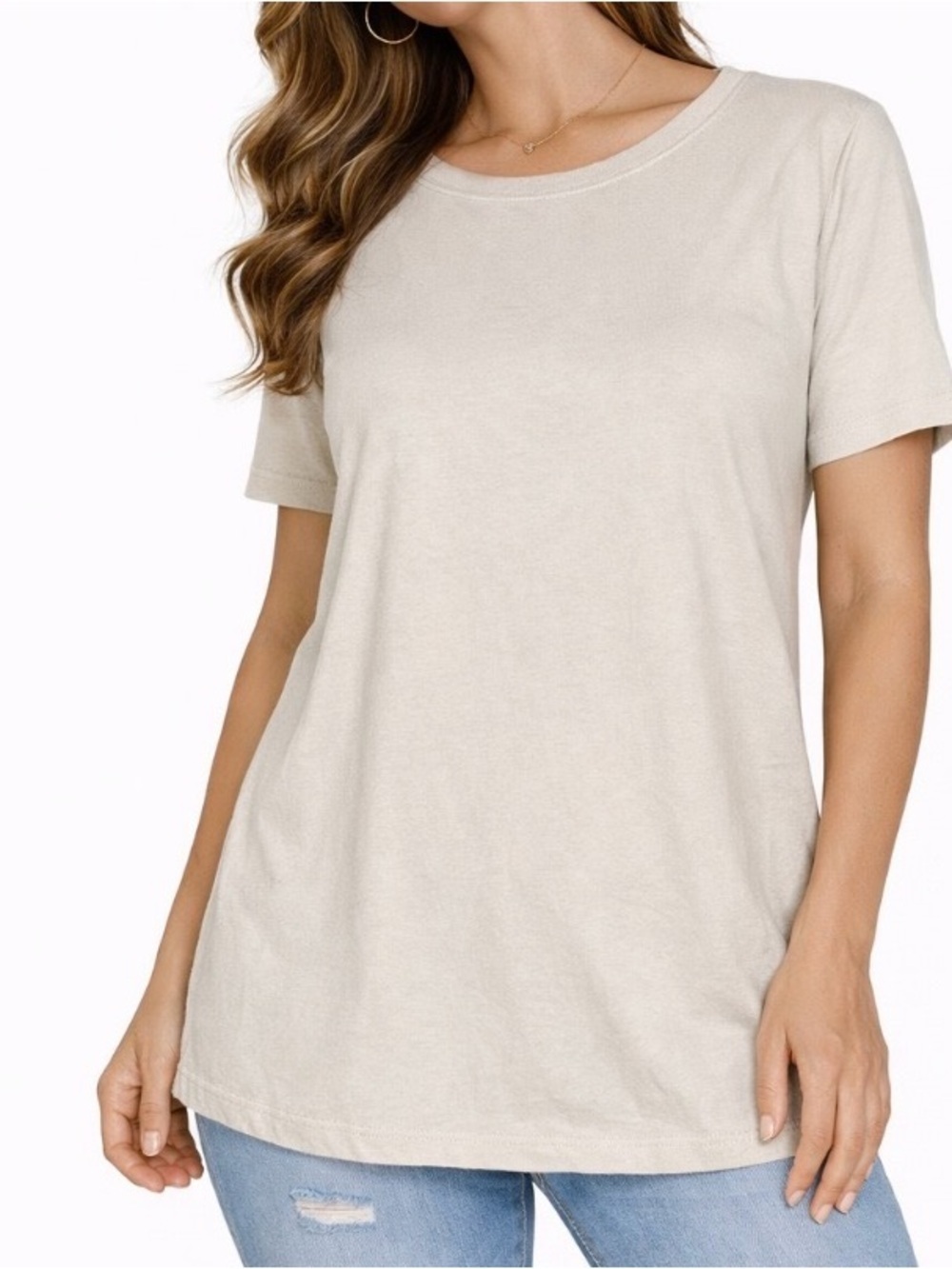 Everlane T-shirt basic khaki tan 100% Cotton staple piece comfort soft SZ SM
